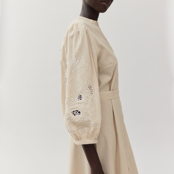 H&M Dress Embroidered Sleeves - Picture 3 of 7